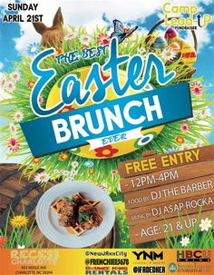 the best easter brunch ever flyer with an image of a plate of food