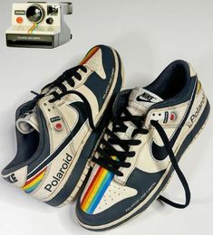 Custom Sneakers Diy, Painted Canvas Shoes, Custom Shoes Diy, Polaroid Camera, غرفة ملابس, Shoe Inspo, Shoe Art