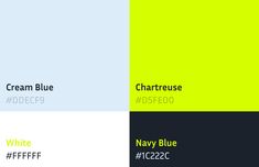 four different color schemes with the same font and number on each one, including white, navy blue, ice cream blue, and chartreuse