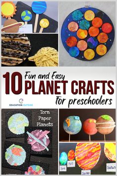 10 fun and easy planet crafts for preschoolers to make with paper plates, popsicle sticks, etc