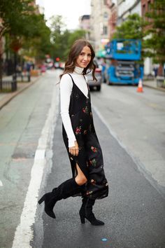 Bodysuit Under Dress Outfit, Slip Dress And Boots, Something Navy, Knee Boot, Grace Kelly, Audrey Hepburn, Inspiration Mode