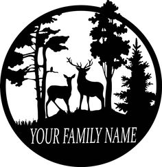 a black and white logo with the words,'corner family'in front of some trees