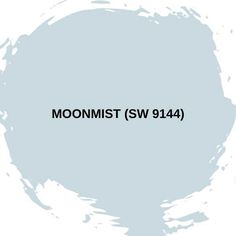 the words moonmistt sw 914 in black on a light blue background with white spots