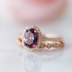 14K Solid Rose Gold Alexandrite Ring- Alexandrite Engagement Ring- Promise Ring- Color Changing Gemstone- June Birthstone- Gift For Her by Aquamarise on Etsy https://www.etsy.com/listing/717166831/14k-solid-rose-gold-alexandrite-ring Classic Oval Rose Gold Birthstone Ring, Vintage Oval Halo Ring For Wedding, Heirloom Oval Halo Birthstone Ring, Oval Halo Ring With Accent Stones For Wedding, Heirloom Oval Rose Gold Birthstone Ring, Alexandrite Rings, Rings Pandora, Ruby Wedding Rings, Wedding Rings Art