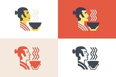 four different types of avatars with coffee