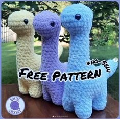 Brachiosaurus Crochet Pattern Free, Free Stuffie Crochet Patterns, Free Brontosaurus Crochet Pattern, Brachiosaurus Crochet Pattern, Crochet Dinosaur Pattern Free No Sew, Httyd Crochet Pattern Free, Crochet Long Neck Dinosaur Free Pattern, No Sew Crochet Plushie Free Pattern, Crochet Patterns Free No Sew