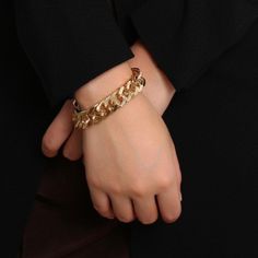 "Enjoy FREE SHIPPING WORLDWIDE+ 10% off all jewelry + Free beautiful gift wrap ❤ Welcome to My Store!❤ Already made- ship in 1-3 days! Elevate every day with this beautiful gold Link chain bracelet. Classic and super trendy for stacking and for everyday wear. ♦Materials♦ 14k gold plating/silver plating over aluminum. Nickel-free. ♦Measurements♦ Chain length: 15cm-5.9\"+ 5cm- 1.96\" extension chain 18cm-6.2\"+ 5cm- 1.96\" extension chain. . Chain thickness: 1.5cm- 0.6\" ♦Shipping♦ Please allow 1- Minimalist Cuban Link Gold Bracelet For Everyday, Minimalist Everyday Gold Cuban Link Bracelet, Modern Bracelets With Chunky Cuban Link Chain, Minimalist Gold Cuban Link Bracelet, Modern Chunky Chain Cuban Link Bracelets, Trendy Gold Cuban Link Bracelet, Minimalist Cuban Link Chain Bracelet, Minimalist Gold Cuban Link Bracelet For Everyday, Trendy Gold Chain Bracelet