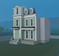 Bloxburg Victorian House Layout, Alaska Violet Bloxburg, Bloxburg Victorian House, Bloxburg Cottage, Bloxburg City, Bloxburg Building, Double Story House