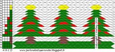 a cross stitch christmas tree pattern in red, green and yellow