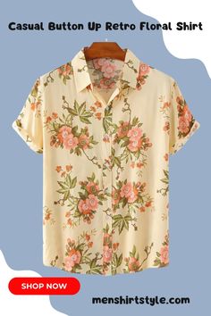 Embrace a vintage vibe with our Casual Button-Up Retro Floral Shirt! Perfect for adding a pop of color to your wardrobe, this stylish shirt features a vibrant floral pattern that’s great for casual outings or laid-back gatherings. Made from lightweight, breathable fabric, it ensures comfort throughout the day. Dress it up with chinos or keep it casual with shorts. Don’t miss out—shop now and make a bold statement! #FloralShirt #RetroStyle #ShopNow #CasualFashion #MustHaveShirt #EverydayEssentials #MenStyle Vintage Vibe, Retro Floral, Front Design, Stylish Shirts, Shirt Shop, Breathable Fabric, Retro Fashion