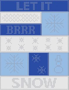 a cross stitch pattern with blue and white squares in the center, which says happy new year