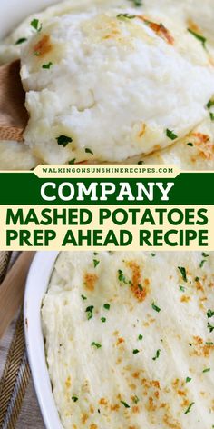 Need a Prep Ahead Recipe for a Thanksgiving side dish? This delicious Company Mashed Potatoes is creamy and flavorful, and you will love the added cream cheese. Baked in the oven that makes it an easy Christmas side dish. Try it now! Mashed Potato Casserole Make Ahead, Mashed Potatoes Casserole Recipes, Mashed Potatoes Recipe Cheesy, Oven Baked Mashed Potatoes, Make Ahead Potatoes, Mashed Potatoes Recipe Cream Cheese, Easter Side Dish Recipes