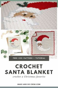 the crochet santa blanket pattern is shown