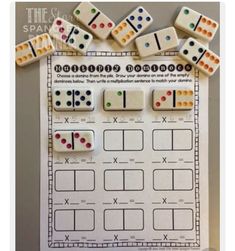 a printable game with dices and numbers on the top, next to it