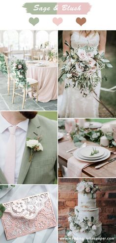 a collage of photos showing different types of wedding decorations