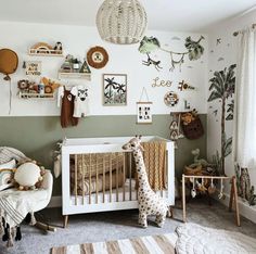 baby nursery ideas boy Baby Jungle Nursery, Green Nursery Boy, Boy Nurseries, Green Baby Room, Safari Theme Nursery, Baby Boy Bedroom, Baby Room Themes, Baby Boy Room Decor