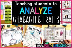 teaching students to analize character traits in an interactive text book with pictures and words