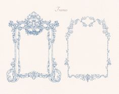 an ornate frame with flowers and vines on it, as well as the word frames