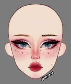 Cute Makeup Drawings, Egirl Eyebrow Tutorial, Draculaura Makeup Ideas, Makeup Stencils Templates, Makeup Sketch Face, Drawing Makeup Looks, Draculaura Inspired Makeup, Face Drawing Makeup, Draculaura Makeup Inspiration