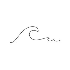 a line drawing of a wave on a white background