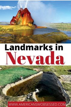 an image of the landmarks in nevada with text overlay that reads, landmarks and places to see