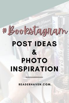 bookshelf with text reading post ideas and photo inspiration