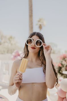 These Oversized Pearl Sunnies are perfect for a bachelorette party. Featuring a pearl frame and over-sized lenses for a retro boho vibe these glasses will be the perfect fun and chic addition to any event. I T E M D E T A I L S Oversized Sunglasses Pink Ombre Lenses OR Brown Ombre Lenses Frames lined with Faux Pearls Non-reflective lenses with plastic frames This product is shipped from our offices, therefore: Product is eligible for returns: Contact us within 2 days of delivery for free return Pink Aviator Sunglasses For Summer Party, Modern Pink Sunglasses For Party, Pink Tinted Aviator Sunglasses For Party, Customizable Pink Sunglasses For The Beach, Retro Bachelorette Party Sunglasses & Glasses, Boho Sunglasses, Pearl Frame, Sunglasses Pink, Brown Ombre