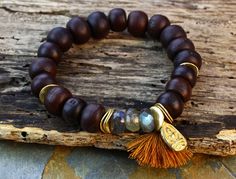 Energizing Bodhi Seed Wrist Mala Buddhist Bracelet, Thai Buddha, Wrist Mala, 22k Gold Jewelry, Beads Charms, Mala Bracelet, Labradorite Beads