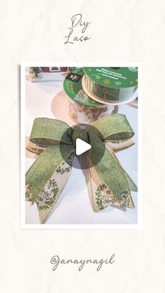 an ad for the green ribbon company with a bow on it's front and side