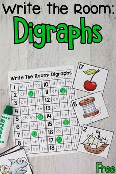 the printable worksheet for writing numbers and pictures to help students learn how to write