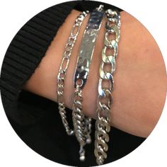 Trendy Silver Bracelets For Everyday, Trendy Silver Jewelry With Extender, Trendy Silver Bracelet For Everyday, Elegant Silver Paperclip Bangle Bracelet, Elegant Silver Chain Paperclip Bracelet, Silver Elegant Paperclip Bangle Bracelet, Elegant Silver Chunky Chain Bracelets, Trendy Silver Jewelry With Figaro Chain, Elegant Silver Bracelets With Chunky Chain