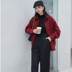 SPECIFICATIONSType: Wide-waistedStyle: CasualSleeve Length(cm): FullSeason: Spring/AutumnPlace Of Origin: China (Mainland)Percentage of Material: ≤30%Pattern Type: SolidOuterwear Type: TrenchOrigin: Mainland ChinaMaterial: Cotton,PolyesterGender: WOMENFabric Type: CorduroyDecoration: Pockets,SplicedCollar: Turn-down CollarClothing Length: RegularClosure Type: Single BreastedAge: Ages 18-35 Years Old Red Relaxed Fit Long Sleeve Outerwear, Red Winter Tops With Pockets, Burgundy Outerwear With Pockets, Burgundy Long Sleeve Outerwear With Pockets, Mesh Floral Dress, Corduroy Jacket Womens, Pink Long Dress, Black Mesh Dress, Ruffle Sleeve Dress