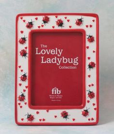 the lovely ladybug collection red and white photo frame