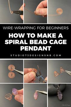 wire wrapping for beginners how to make a spiral bead cage pendentt