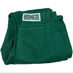 80s High-Waisted Bongo Jeans Brand New Forest Green Flattering Tapered Fit 80s 90s Style Size 3 Waist 24” Rise 11” Hips 36” Inseam 28” 80s Vintage Clothes, Bongo Jeans, 80s Jeans, Southpole Jeans, Vintage Forest, New Forest, 90s Style, Tapered Jeans, Jeans Brands