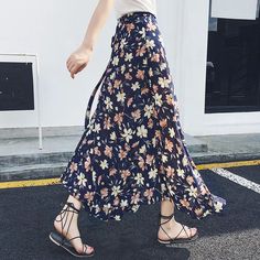 Lasaky - Wrap Chiffon Midi Skirt with Long Tie Belt - Elegant and Versatile Beach Holiday Skirt Chiffon Midi Skirt, Holiday Skirt, Long Chiffon Skirt, Long Skirt Summer, Holiday Skirts, Fairy Skirt, Bohemian Skirt, Rock Outfit, Chiffon Wrap