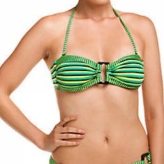 New With Tags Nanette Lenore Swim Strobelight Striped Strapless Bikini Top Size Xs Self: 88% Nylon | 12% Elastane Lining: 87% Nylon | 13% Elastane Green Beachwear Tube Top For Swimming, Green Beachwear Tube Top For Pool, Trendy Green Tube Top For Beach, Green Beachwear Tube Top, Green Stretch Tube Top For Beach, Green Bandeau Halter Top For Beachwear, Green Stretch Tube Top For The Beach, Green Beachwear Tube Top For Beach, Green Tube Top For Beach