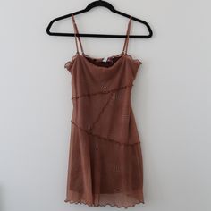 New With Tags - Urban Outfitters Brown Mesh Dress - Size Xs! Urban Outfitters Spaghetti Strap Mini Dress For Day Out, Urban Outfitters Lined Mini Dress, Urban Outfitters Fitted Mini Dress For Vacation, Spring Brown Mini Dress From Urban Outfitters, Urban Outfitters Sundress For Party, Urban Outfitters Fitted Midi Dress, Lined Mini Dress From Urban Outfitters, Urban Outfitters Party Sundress, Brown Lined Mini Dress