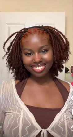 Copper Brown Locs Black Women, Copper Red Locs Black Women, Dark Brown Locs Black Women, Reddish Brown Locs Black Women, Brown Hair On Black Women, Chocolate Brown Locs, Twist Loc Styles, Hairstyles Dreadlocks, Dreads Black Women