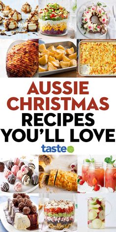 the cover of aussie christmas recipes you'll love taste magazine, featuring various desserts and drinks