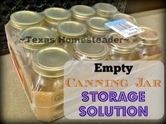 canning jar storage solution with labels on it