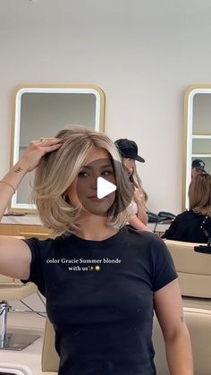 8,532 likes, 120 comments - hairby_chrissy on June 7, 2024: "Color @gracienielson’s hair Summer blonde with us ✨☀️ Get all my formulas & more at habiteducation.com!". love, dimension, room, eyes, heart Hair 2020 Trends Women, Blonde Highlights In Ponytail, Toasted Blonde Hair, Chin Length Brunette Hair With Highlights, Shoulder Length Voluminous Hair, Trendy Haircut 2024 Women, How To Style Stacked Bob, Chic Short Hairstyles, Flaxen Blonde Hair