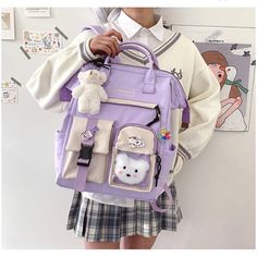 High School Bags, High School Backpack, Cute School Bags, Kawaii Backpack, Travel Rucksack, Purple Backpack, Colorful Backpacks, College Backpack, Cute Backpacks