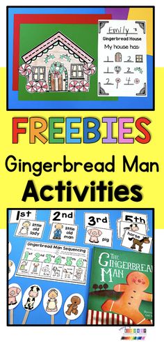 the gingerbread man activities for children to use in their homes and school projects, including an activity book