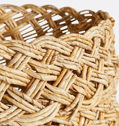 a close up of a basket made out of woven wicker with no handles on it