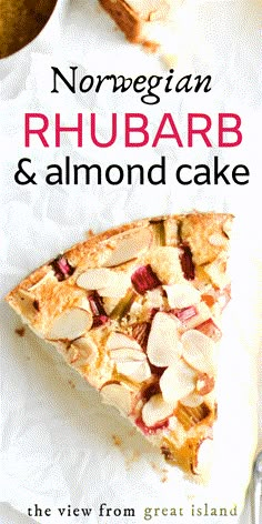 the cover of norwegian rhubarb and almond cake