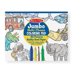 Jumbo Multi-Theme Coloring Pad - Boys Kite Shop, Outline Pictures, Art Pad, Extra Large Art, Dinosaur Printables, Bond Paper, Melissa And Doug, Puzzle Shop, Drawing Pad