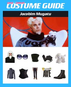 the costume guide for jacobim mugacu includes costumes, wigs and accessories