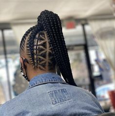 Cornrow Hairstyles Ponytail, Jada Hairstyles, Braid Hairstyles With Weave, Fresh Braids, Braids 2024, Hairstyles With Weave, Hair Braid Patterns, Black Kids Braids Hairstyles