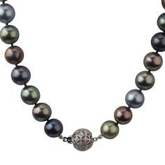 Multicolor Cultured 8-9mm Tahitian Pearl Single Strand Choker Necklace - Sherri Bourdage Pearls Chicago Green Eggplant, Pearl Anniversary, The Black Pearl, Tahitian Pearl Necklace, Black Pearl Necklace, Black Pearls, Tahitian Black Pearls, Saltwater Pearls, Professional Jewelry